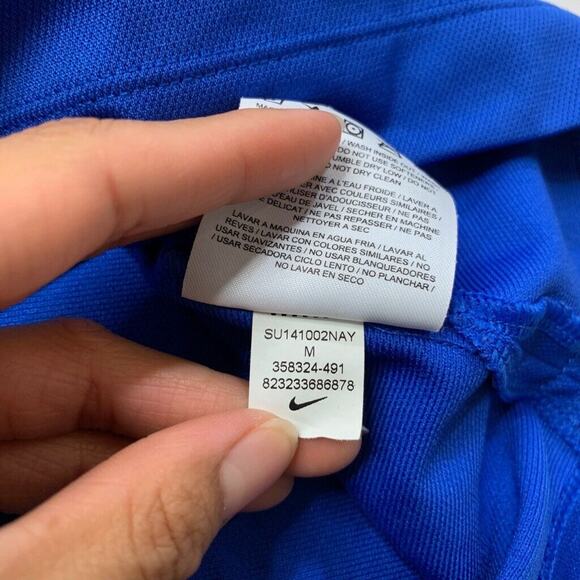 Nike Golf Shirt Mens M Medium Ocean Blue Dri Fit Tour Performance Polo - Picture 7 of 9